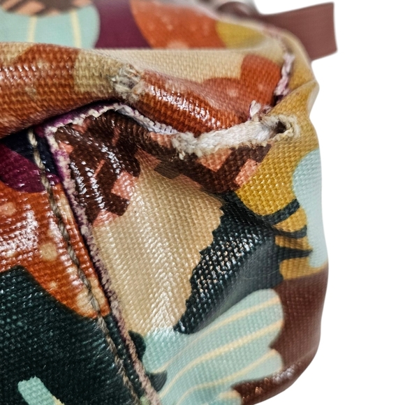 Fossil Key-Per Colorful Coated Canvas Messenger Crossbody Laptop Bag - Picture 8 of 14